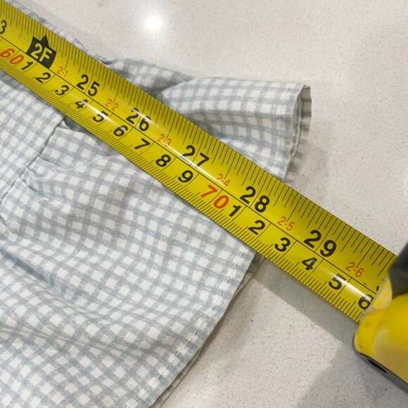 Vintage Set of 2  Pillowcases Blue White Gingham Check Ruffle 18.5" x 28" - Picture 6 of 7